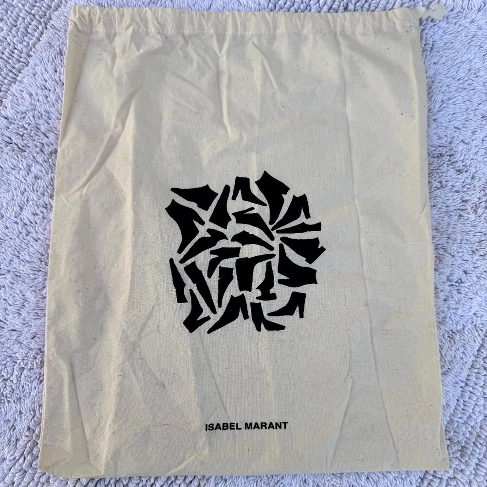 Isabel Marant 14” x 11.5” Dust Bag Storage Ivory Cotton Shoes or Purse Travel